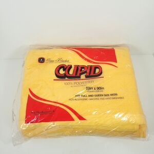 NOS CUPID Yellow 80X90 Full Queen 100% Polyester Non Allergenic Owen Blanket